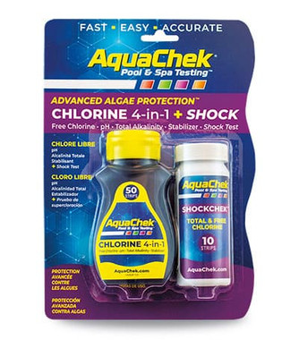 B1410 AQUACHEK YELLOW 4/1 + SHOCK 50/BTL FREE CL,PH,TOT ALK,CYANURIC+SHOCK