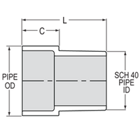 U8701 PVC PIPE EXTENDER 6IN