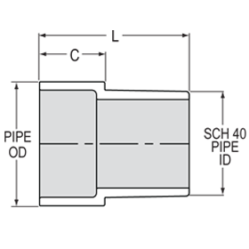 U8701 PVC PIPE EXTENDER 6IN