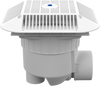 N1732 AQUASTAR 3" SUMP W/9 X 9 MOFLOW GRATE
3" INSIDE, 4" OUTSIDE W/2" & 3" PLUGS/O-RINGS