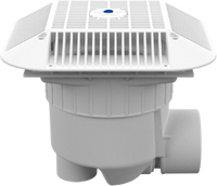 N1732 AQUASTAR 3" SUMP W/9 X 9 MOFLOW GRATE
3" INSIDE, 4" OUTSIDE W/2" & 3" PLUGS/O-RINGS