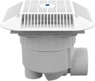 N1732 AQUASTAR 3" SUMP W/9 X 9 MOFLOW GRATE
3" INSIDE, 4" OUTSIDE W/2" & 3" PLUGS/O-RINGS