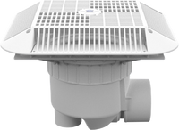 N1742 AQUASTAR 3" SUMP W/16 X 16 HI-FLOW GRATE
3" INSIDE, 4" OUTSIDE W/2" & 3" PLUGS/O-RINGS