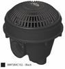 N1889 AQUASTAR 8IN RND MOFLOW MAIN DRAIN BLACK W/ADJ. COLLAR & MOFLOW GRATE SET OF 2 **NEED TRANSITION ABS TO PVC GLUE*