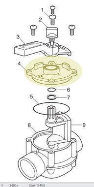 V4514 JANDY 3490+ COVER 3 PORT SPACE SAVER VALVE