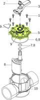 V4567 JANDY R0468600 LID FOR 2 PORT 3" VALVE