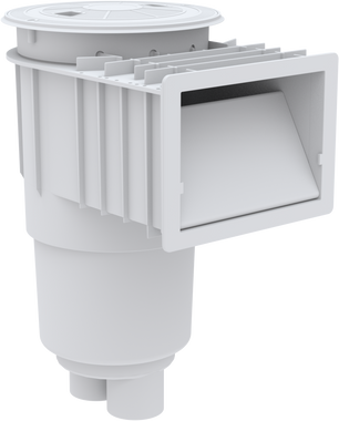 L1555 AQUASTAR SKIMMER SKR201 WHITE 2" SLIP FLOAT ASSY, BASKET, LID, & COLLAR