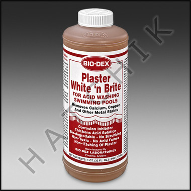 A3406 BIO-DEX PLASTER WHT n BRITE 12x1Qt water for a quick and easy acid wash.