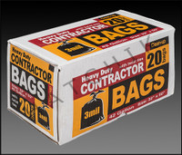 EE1068 CONTRACTOR TRASH BAG 42gal(20 BOX) 3mil. BOX OF 20 BAGS (2'8" X 4'2")