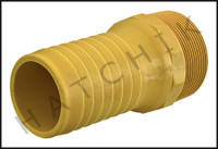 F2062 HOSE NIPPLE "HN"  2 MPT X INSERT (YELLOW-PLASTIC)