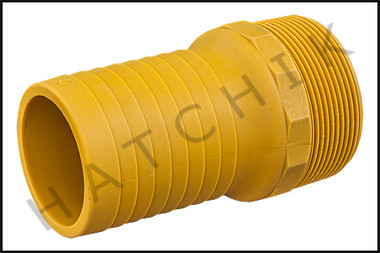 F2063 HOSE NIPPLE "HN"  3 MPT X INSERT (YELLOW-PLASTIC)