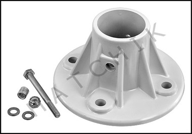 G5132 DECK ANCHOR FLANGE- WH PLASTIC 1.9 3 HOLE  1.9  OR 4 HOLE