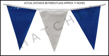G7138 ECONOMY BACKSTROKE FLAG - 100' BLUE & WHITE (12" X 18")