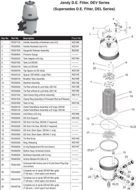 H2022 JANDY DEV60 D.E. FILTER W/O VALVE Jandy Jandy Diatomaceous Earth Filter, Versa Plumb