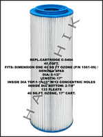 H5485 REPL.CARTRIDGE C-5404 40 SQFT. FITS: DIMENSION ONE 40 SQ FT OZONE (P/N 1561-09) / SONOMA SPAS