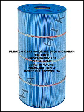 H5828PM PLEATCO CART PA125-M/C-9499 MICROBAN 125 SQFT. HAYWARD CX-1250
