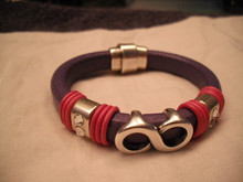 Mardi Gras Leather Bracelet