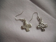 Sterling Silver Rippled Cross