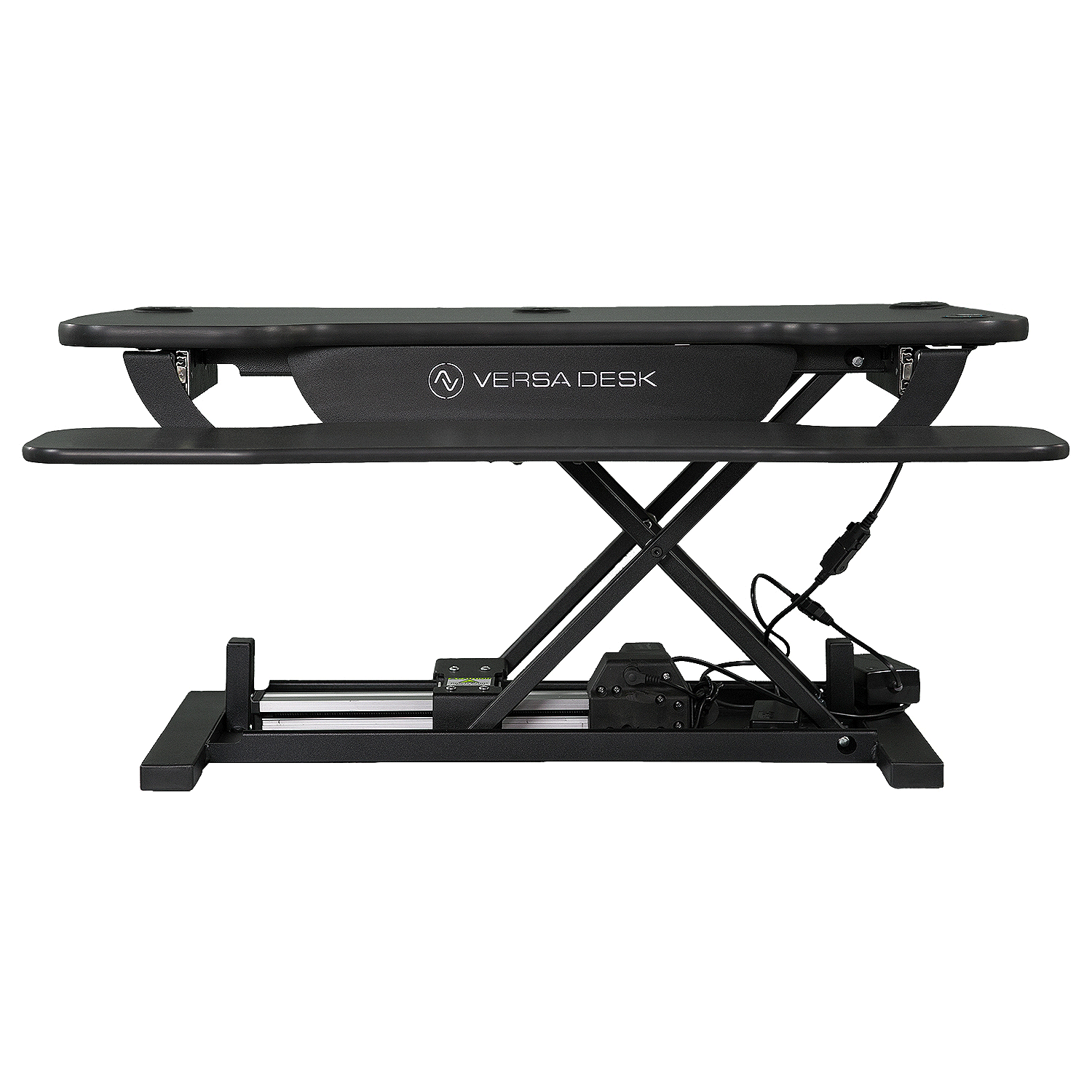 Electric height adjustment allows for you to go form sitting to standing at the push of a button with the Power Pro Plus Sit Stand Desk Converter