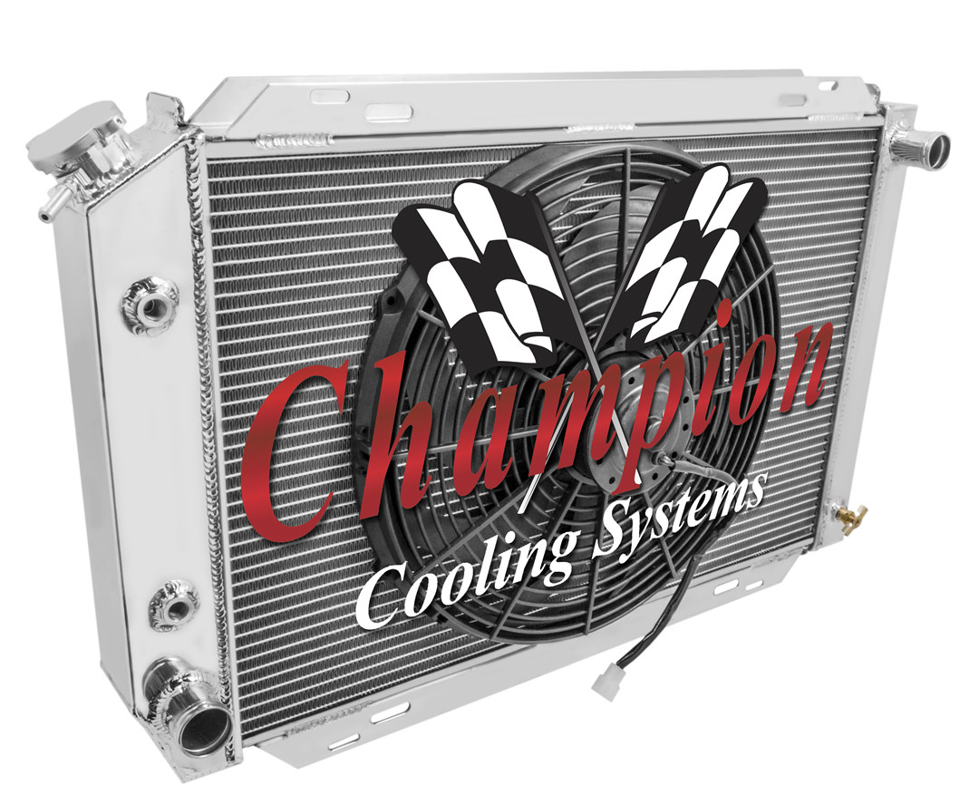 Champion Cooling 2 Row Radiator with 1" Tubes For 79-93 Ford Mustang