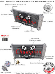 1978 79 80 81 82 83 Chevy Malibu 3 Row Champion Aluminum Radiator Fan Combo
