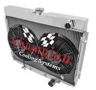 1967 68 69 70 Mercury Cougar 3 Row Champion Alum Radiator Fan Combo
