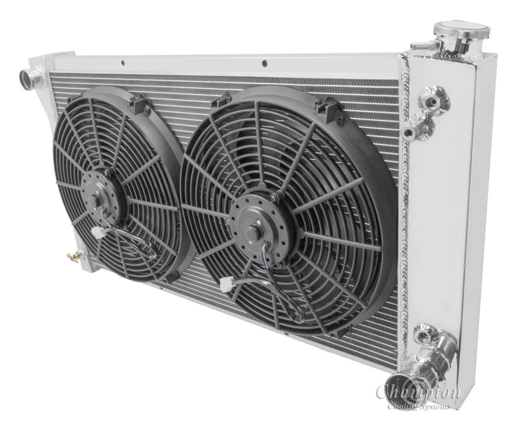 1967 68 69 70 71 72 Chevy Blazer 2 Row Champion Alum Radiator Fan Combo