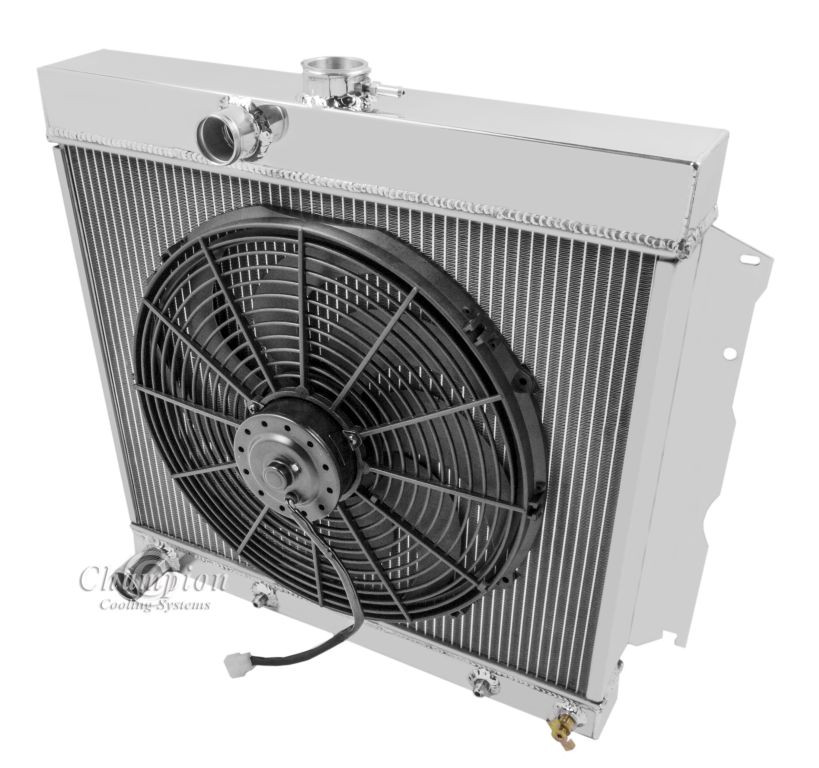1963 64 65 66 67 Belvedere 3 Row Champion Aluminum Radiator Fan Combo