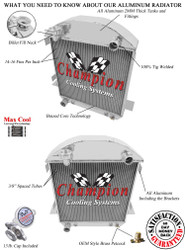 1917 1918 1919 1929 1921 1922 1923 1924 1925 1926 1927 Ford Model T / T Bucket All Aluminum 3 Row Radiator with Ford Engine