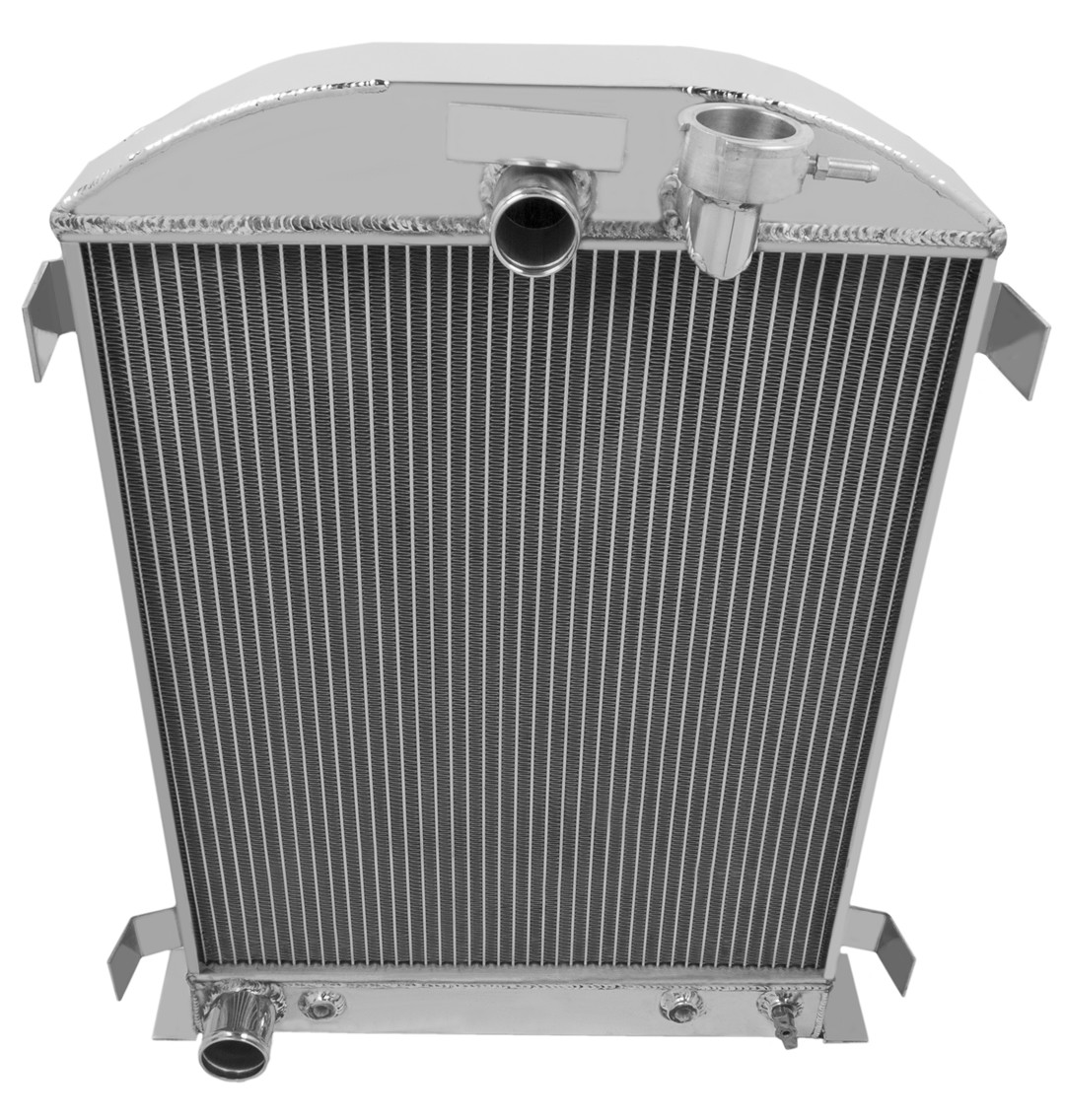 32 CHEVY CHOPPED MOPAR V8 3//THREE ROW//CORE FULL ALUMINUM RADIATOR+14/" BLACK FAN