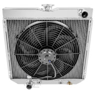 1963-1969 Ford Fairlane 4 Row Aluminum Radiator + Fan