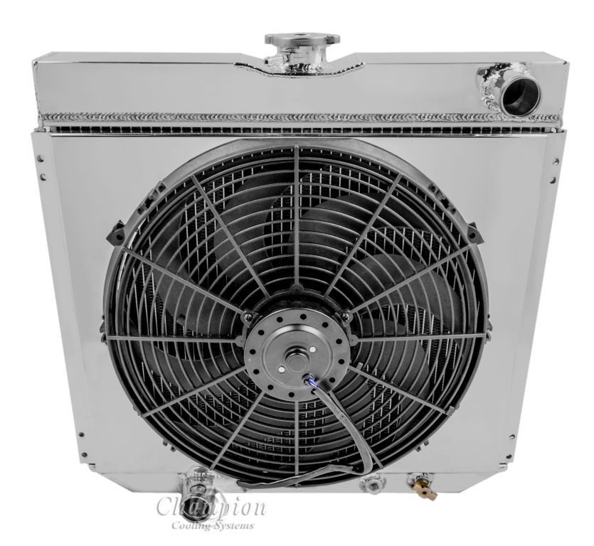 Champion 3 Row Aluminum Radiator W// 2 10/" Fans for 1960-1963 Ford Galaxie