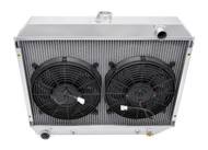 1970- 1973 1974 Dodge Challenger Aluminum Radiator + Fans