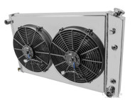 1973 74 75 76 77 78 79 81 82 83 84 85 86 87 88 89 90-1991 Chevy C/K Series 4 Row Champion Aluminum Radiator Fan Shroud Combo