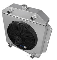 1949 50 51 52 53 Ford Cars w/Flathead Engine Champion 3 Row Core Aluminum Radiator Fan Shroud Combo