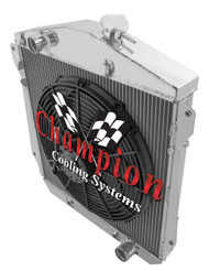 1943 44 45 46 47 48 Chevrolet Cars Champion 3 Row Core Aluminum Radiator For V8 Conversion Fan Combo