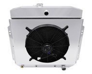 1957-1960 Ford F-Series Pickup 3 Row Aluminum Radiator for Chevy Eng Shroud Fan Combo