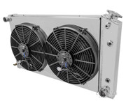 1971 72 73 74 Chevy Bel Air 4 Row Aluminum Radiator Fan Shroud Combo including Relay Thermostat Kit