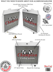 Champion 2 Row Core Aluminum Radiator For 1949 50 51 52 53 54 Chevrolet Cars For Inline 6 Engines