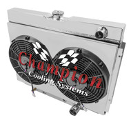 1967 68 69 70 Mercury Cougar 3 Row Champion Aluminum Radiator Fan Shroud Combo