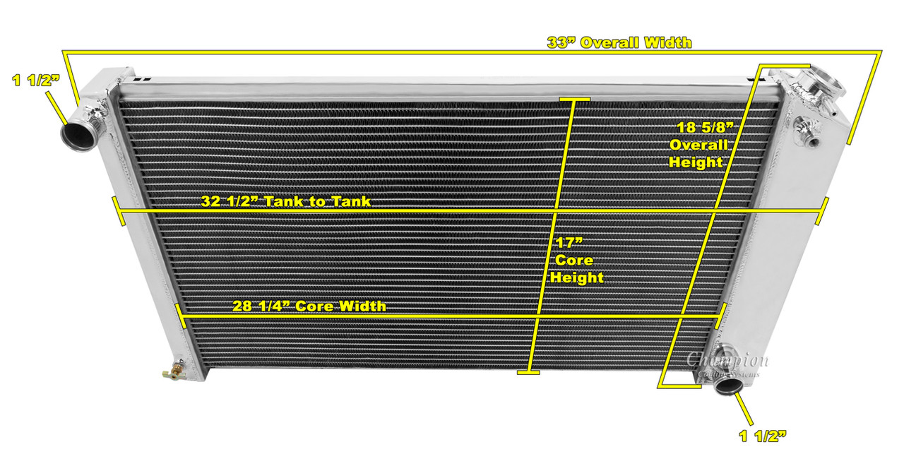 Heavy Duty A/C 3 Row Pro Radiator 68 69 70 71 72 73 74 75 76 77 El Camino Heavy Duty A/C 3 Row Pro Radiator 68 69 70 71 72 73 74 75 76 77 El Camino