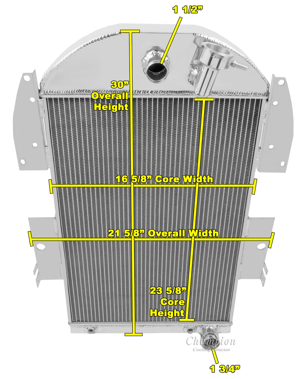 1934-35-36-chevy-pickup-v8-engine-conv-with-trans-cooler-4-row-core-aluminum -radiator