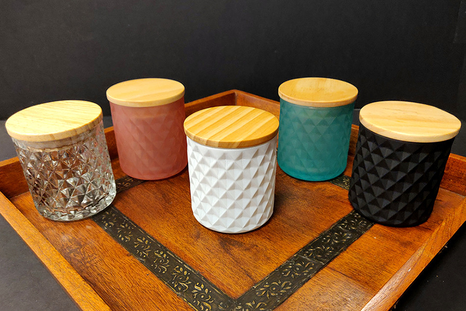 8 oz Textured Matte Jars W/Lid California Candle Supply