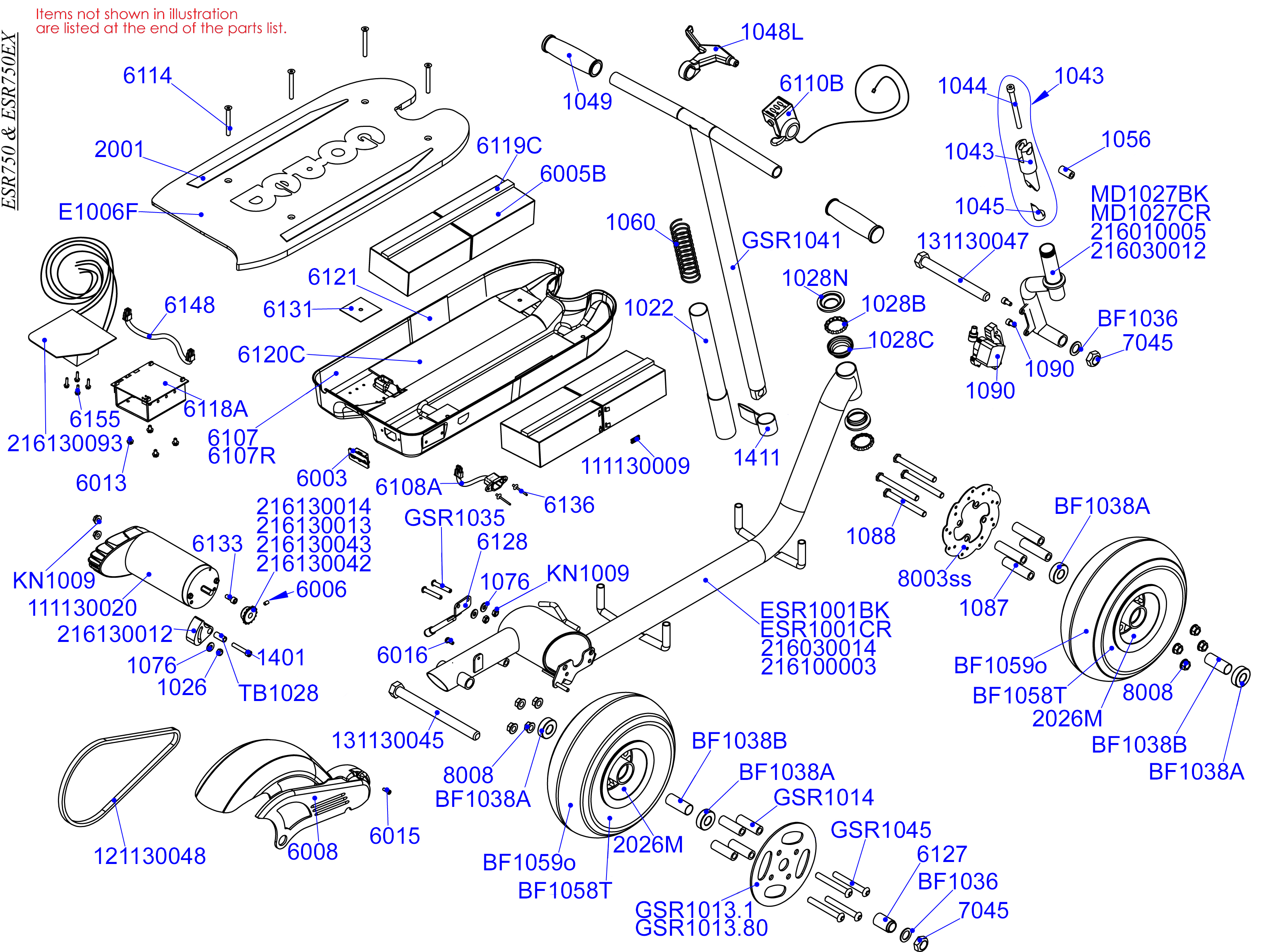 Parts - Electric Scooter Parts - ESR 750 - www.goped.com