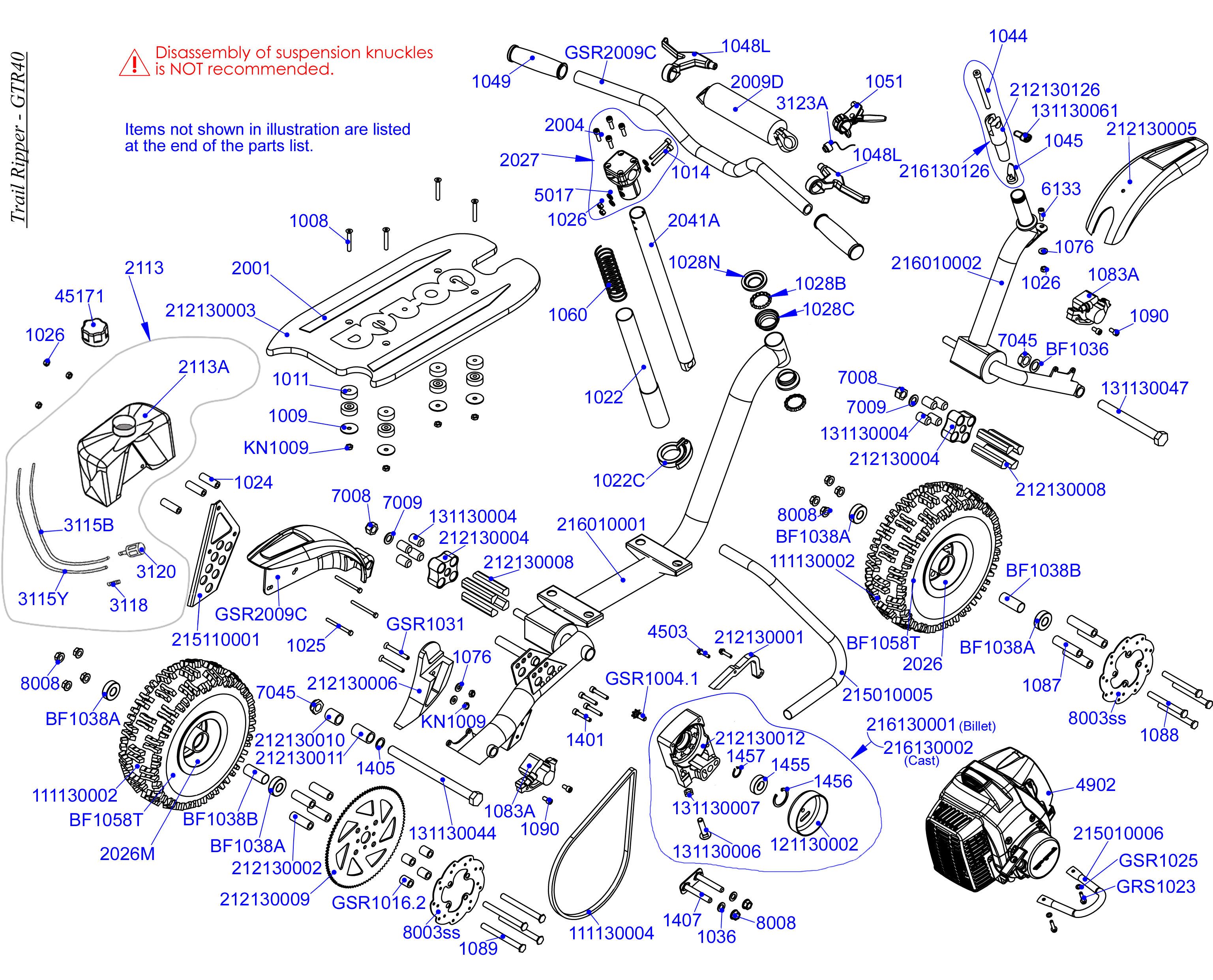 Parts - Gas Scooter Parts - GTR46/GTR46I - www.goped.com