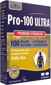 Natures Aid Pro-100 Ultra 100 Billion Live Bacteria Ultimate Strength 30 Capsules