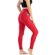 FRESNK High-Waisted Ultra Stretchy Leggings - Red