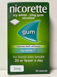 Nicorette Icy White Chewing Whitening Gum 2mg 30 Pieces