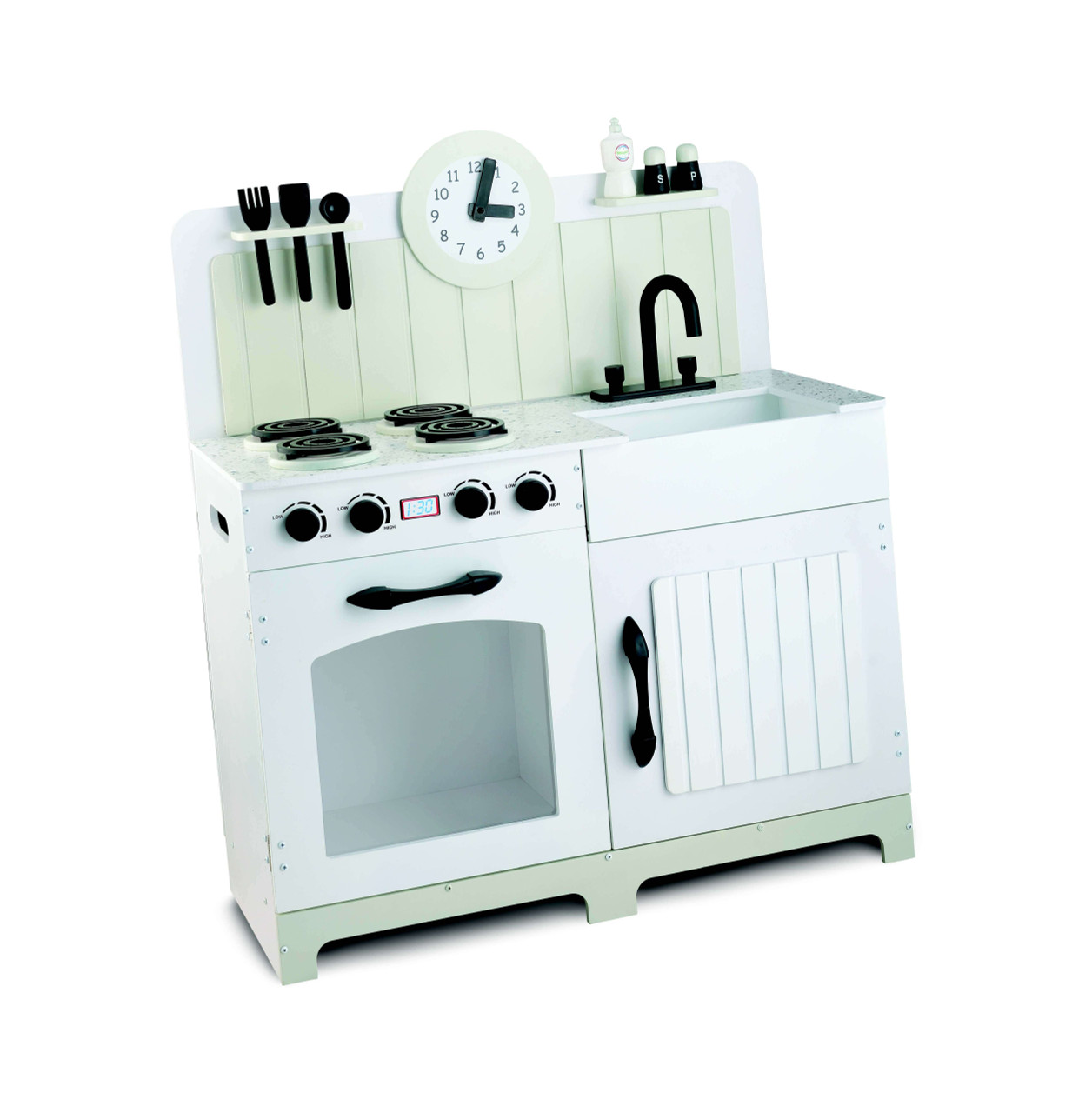 white kitchen play set