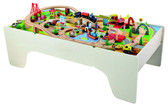 Wooden Train Table with 100pc Train Set